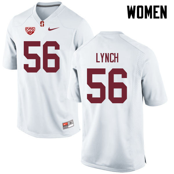 Women #56 Jake Lynch Stanford Cardinal College Football Jerseys Sale-White - Click Image to Close